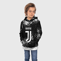 Толстовка-худи детская Ювентус брызги красок, цвет: 3D-белый — фото 2