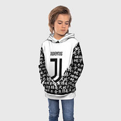 Толстовка-худи детская Juventus символы китайские, цвет: 3D-белый — фото 2