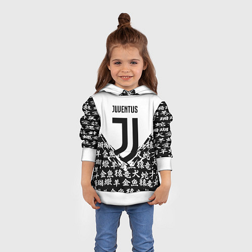 Детская толстовка Juventus символы китайские / 3D-Белый – фото 4