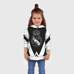 Толстовка-худи детская Real Madrid геометрия спорт, цвет: 3D-белый — фото 2