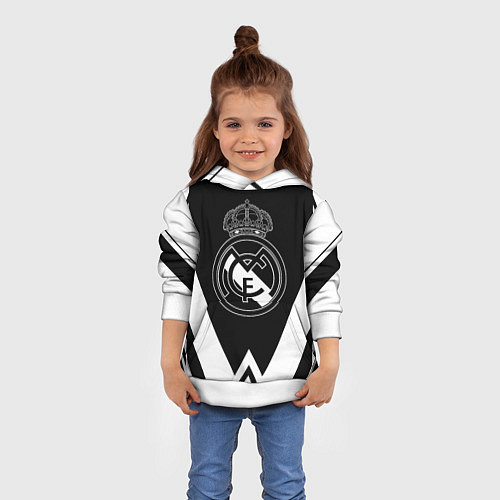 Детская толстовка Real Madrid геометрия спорт / 3D-Белый – фото 4