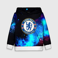 Толстовка-худи детская Челси неоновый космос, цвет: 3D-белый