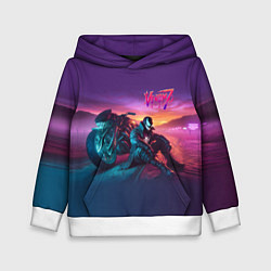 Толстовка-худи детская Venom near his motorcycle - ai art fantasy, цвет: 3D-белый