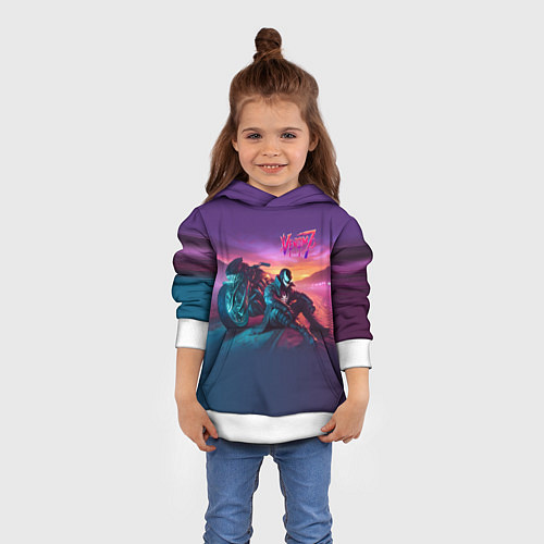 Детская толстовка Venom near his motorcycle - ai art fantasy / 3D-Белый – фото 4