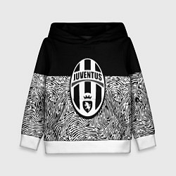 Толстовка-худи детская Juventus отпечатки текстура, цвет: 3D-белый