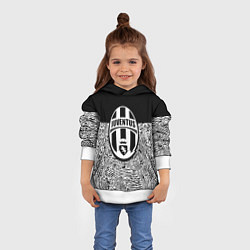 Толстовка-худи детская Juventus отпечатки текстура, цвет: 3D-белый — фото 2