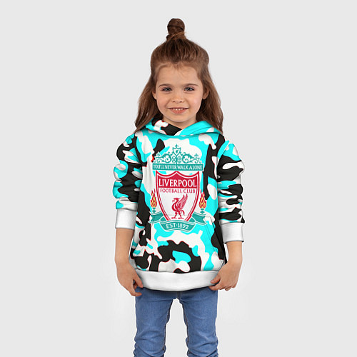 Детская толстовка Liverpool камуфляж текстура / 3D-Белый – фото 4