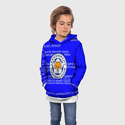 Толстовка-худи детская Лестер сити код, цвет: 3D-белый — фото 2