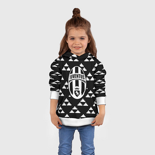 Детская толстовка Juventus геометрия треугольники / 3D-Белый – фото 4