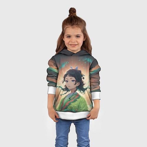 Детская толстовка Маомао на фоне облаков / 3D-Белый – фото 4