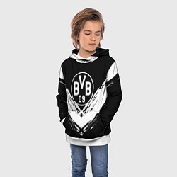 Толстовка-худи детская Borussia белые краски линии, цвет: 3D-белый — фото 2