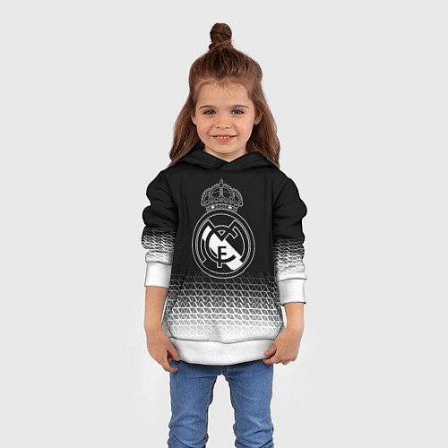 Детская толстовка Реал Мадрид текстура геометрия / 3D-Белый – фото 4