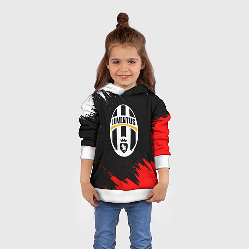 Детская толстовка Ювентус краски текстура / 3D-Белый – фото 4