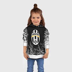 Толстовка-худи детская Ювентус деревья белые, цвет: 3D-белый — фото 2