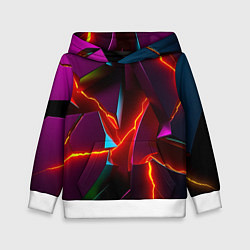 Толстовка-худи детская Fractures multicolored tiles, цвет: 3D-белый