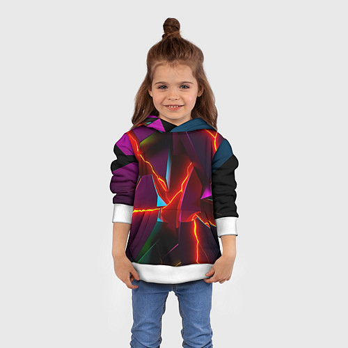 Детская толстовка Fractures multicolored tiles / 3D-Белый – фото 4