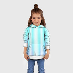 Толстовка-худи детская Neon white blue lines, цвет: 3D-белый — фото 2