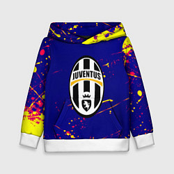 Толстовка-худи детская Ювентус желтые краски текстура, цвет: 3D-белый