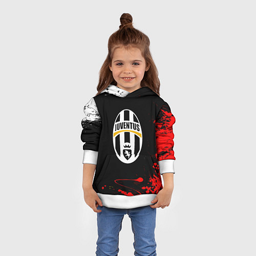 Детская толстовка Ювентус краски текстура всплеск / 3D-Белый – фото 4