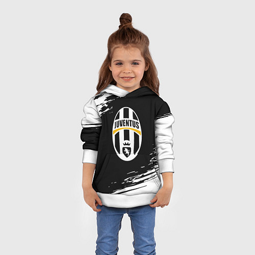 Детская толстовка Juventus краски штрихи текстура / 3D-Белый – фото 4