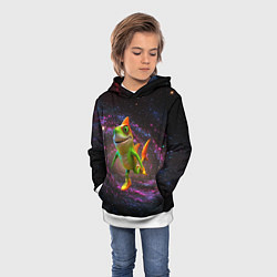 Толстовка-худи детская Тралалеро тралала в космосе, цвет: 3D-белый — фото 2