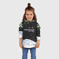 Толстовка-худи детская Призрачный волк, цвет: 3D-белый — фото 2