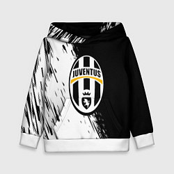 Толстовка-худи детская Juventus белые краски текстура, цвет: 3D-белый