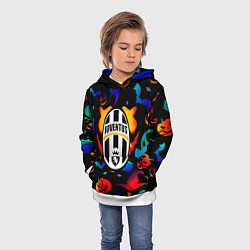 Толстовка-худи детская Juventus хэллоуин неон, цвет: 3D-белый — фото 2