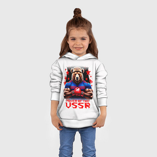 Детская толстовка USSR медведь / 3D-Белый – фото 4
