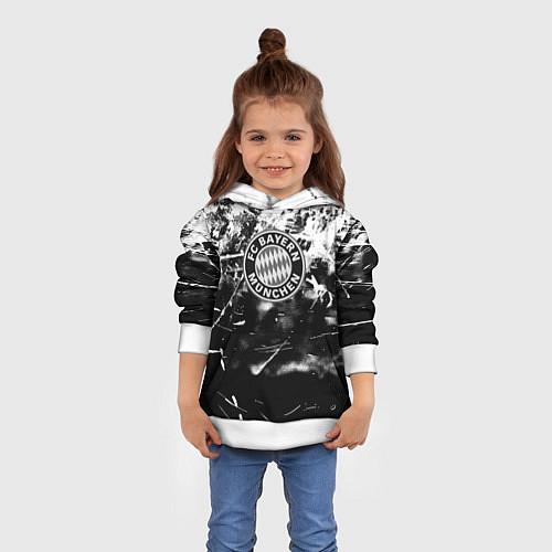 Детская толстовка Bayern Mnchen черно белая бумага / 3D-Белый – фото 4