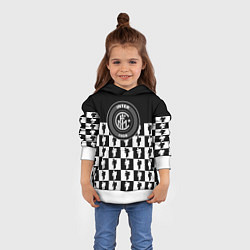 Толстовка-худи детская Inter люди спорт паттерн, цвет: 3D-белый — фото 2