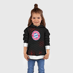 Толстовка-худи детская Бавария Мюнхен текстура соты, цвет: 3D-белый — фото 2