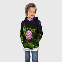 Толстовка-худи детская Бавария Мюнхен огонь, цвет: 3D-белый — фото 2