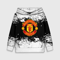 Детская толстовка Манчестер Юнайтед черно белые краски лого