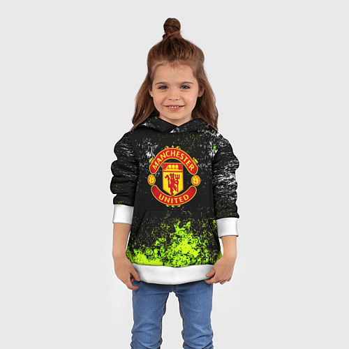 Детская толстовка Манчестер Юнайтед кислотные краски / 3D-Белый – фото 4