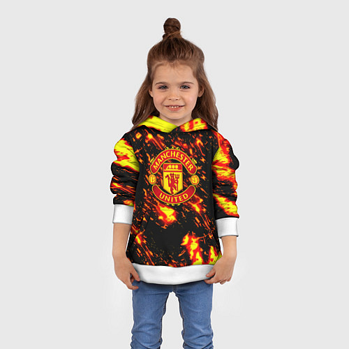 Детская толстовка Манчестер Юнайтед огненные краски / 3D-Белый – фото 4