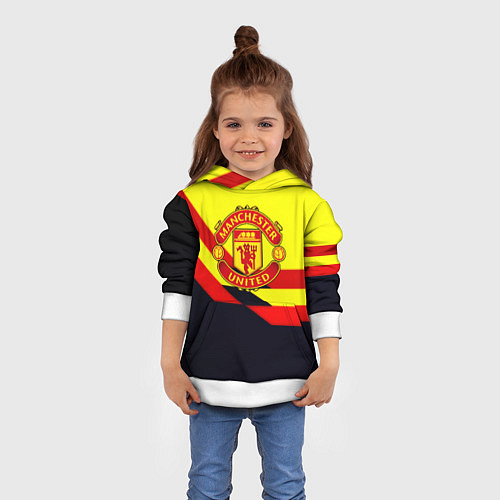 Детская толстовка Манчестер Юнайтед геометрия спорт / 3D-Белый – фото 4