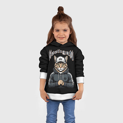 Детская толстовка Кот хулиган / 3D-Белый – фото 4