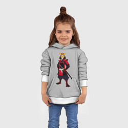 Толстовка-худи детская Утка-самурай с катаной, цвет: 3D-белый — фото 2