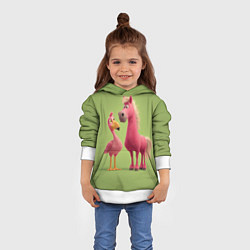 Толстовка-худи детская Розовые они такие, цвет: 3D-белый — фото 2