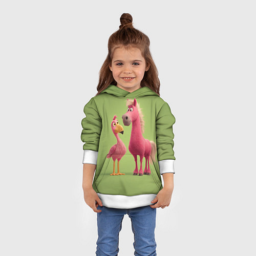 Детская толстовка Розовые они такие / 3D-Белый – фото 4