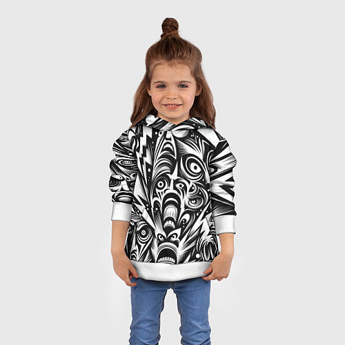 Детская толстовка Lightnings and faces - ai art fantasy / 3D-Белый – фото 4