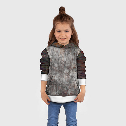 Детская толстовка Абстракция - gray stone / 3D-Белый – фото 4