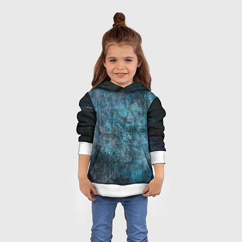 Детская толстовка Абстракция - dark blue / 3D-Белый – фото 4
