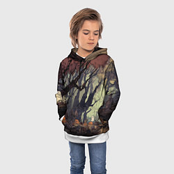 Толстовка-худи детская Призрачный лес, цвет: 3D-белый — фото 2