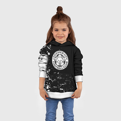 Детская толстовка Лестер сити краски белые / 3D-Белый – фото 4