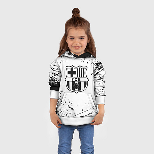 Детская толстовка Barcelona брызги красок / 3D-Белый – фото 4
