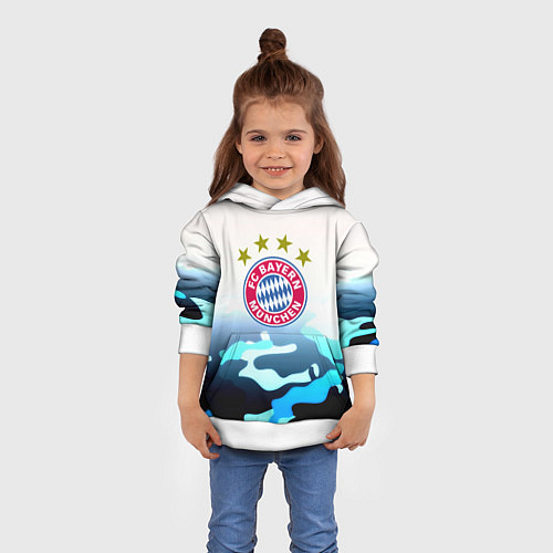 Детская толстовка Бавария Мюнхен камуфляж / 3D-Белый – фото 4