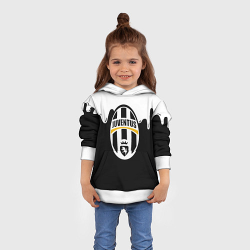 Детская толстовка Juventus капли красок / 3D-Белый – фото 4