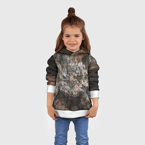 Детская толстовка Абстракция - brown darkness / 3D-Белый – фото 4